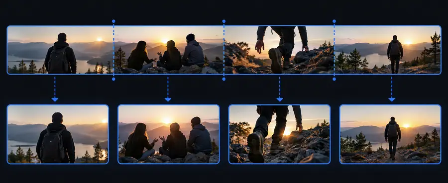 Illustration representing a selected clip after editing